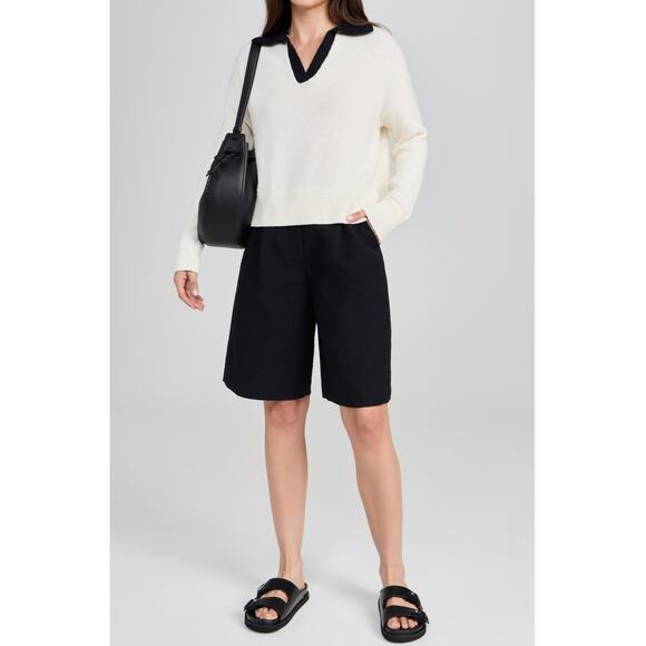 Velvet Lucie v-neck Sweater cream/black NWT X-Small - Picture 4 of 11